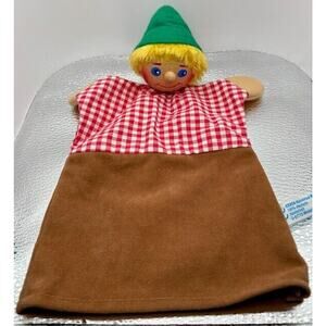 Vintage Kersa Hansel Hand Puppet Wooden Head Fabric body D-87719 Germany